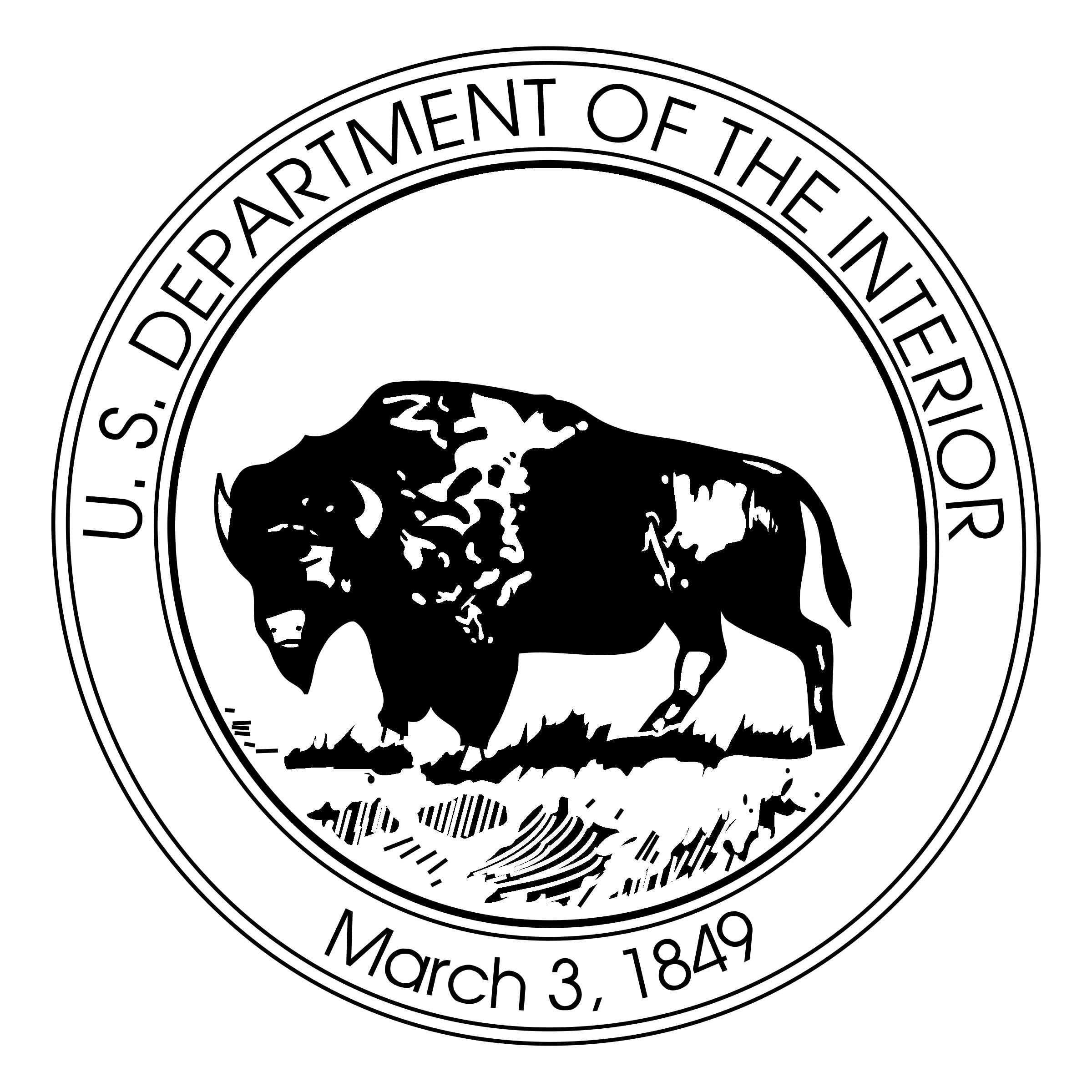 U S Department Of The Interior Logo Black And White